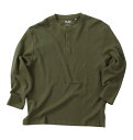 大きいサイズ★メンズ Mc.S.Pオーガニックワッフルヘンリーネック長袖Tシャツ