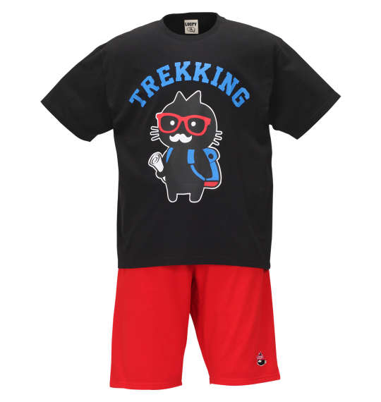 大きいサイズ メンズ LUCPY半袖Tシャツ+ミニ裏毛ハーフパンツ キングサイズ 3L/4L/5L/