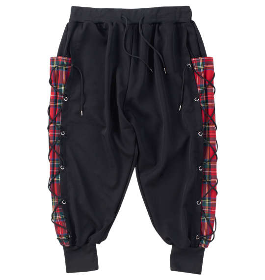 ブランドPSYCHO NATIONカラー1&nbsp;ブラック×レッドクオリティポリエステル 95%ポリウレタン 5%パンツです。【サイズについて】サイズ表のウエストサイズは適応範囲となります。前閉じ／サイド・バックポケット／ウエストシャーリング(調節ひも有)／裾口リブ／サイドレースアップ(編み上げ)／ストレッチこちらの商品は通常よりも1日〜2日程度お届けにお時間をいただく場合がございます。サイズウエスト股下わたり幅ヒップ3L95〜1106043136&nbsp;&nbsp;&nbsp;&nbsp;&nbsp;&nbsp;4L105〜1206045146&nbsp;&nbsp;&nbsp;&nbsp;&nbsp;&nbsp;5L115〜1306047156&nbsp;&nbsp;&nbsp;&nbsp;&nbsp;&nbsp;6L125〜1406049166&nbsp;&nbsp;&nbsp;&nbsp;&nbsp;&nbsp;サイドレースアップパンツ:詳細写真