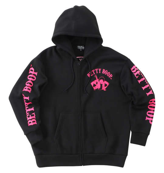 大きいサイズ★メンズ BETTY BOOPニットフリース刺繍&プリントフルジップパーカー