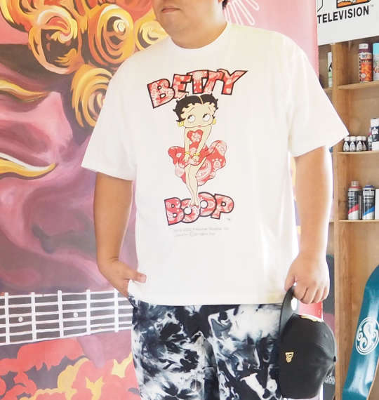 大きいサイズ★メンズ BETTY BOOPバンダナドレスベティプリント半袖Tシャツ