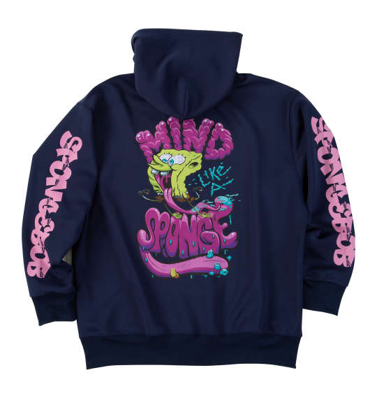 大きいサイズ★メンズ SPONGEBOBダンボールニットプリントフルジップパーカー