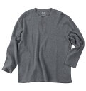 大きいサイズ★メンズ Mc.S.Pオーガニックワッフルヘンリーネック長袖Tシャツ