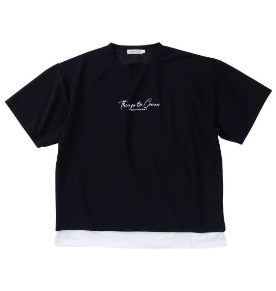 乐天商城 - 大きいサイズ★メンズ launching padアムンゼンツイル裾フェイクレイヤード半袖Tシャツ