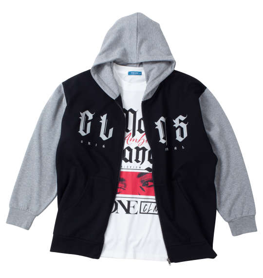Rakuten - 大きいサイズ★メンズ COLLINS裏起毛配色フルジップパーカー+半袖Tシャツ