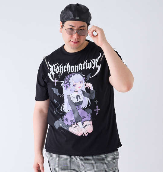 Rakuten - 大きいサイズ★メンズ PSYCHO NATIONサイコ×寝田ルネ デビル半袖Tシャツ