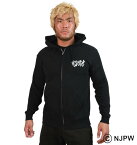 大きいサイズ メンズ 新日本プロレスSANADA HOODIE「日本で一番○○が好きです」フルジップパーカー キングサイズ 3L/4L/5L/6L