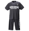 大きいサイズ★メンズ VOLCANICカチオン天竺切替半袖Tシャツ+ハーフパンツ