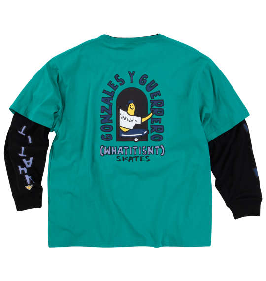 大きいサイズ★メンズ (What it isNt)半袖T×長袖TレイヤードTシャツ