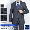 スーツ メンズ スリム POLO ブランドスーツ 2つボタン ウール混 オールシーズン/秋冬春対応 背抜き 総裏 ノータック ローライズ アクションジャケット ストレッチパンツ オシャレ ビジネス 結婚式 披露宴 パーティー 卒業式 卒園式