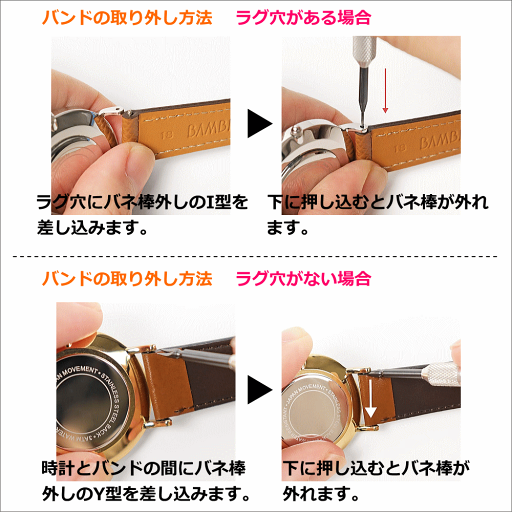 腕時計バンド交換工具 ウォッチバンド交換用工具 BAMBI バンビ社製 ウォッチギア バネ棒外し 簡易式 腕時計のベルト交換に使う工具 ウォッチ革バンド交換用 メタルバンド交換用 バンド調節用 メタルバンド調節用 コマ取り用 バンド調整用 メタルベルト調節用 基本即日発送