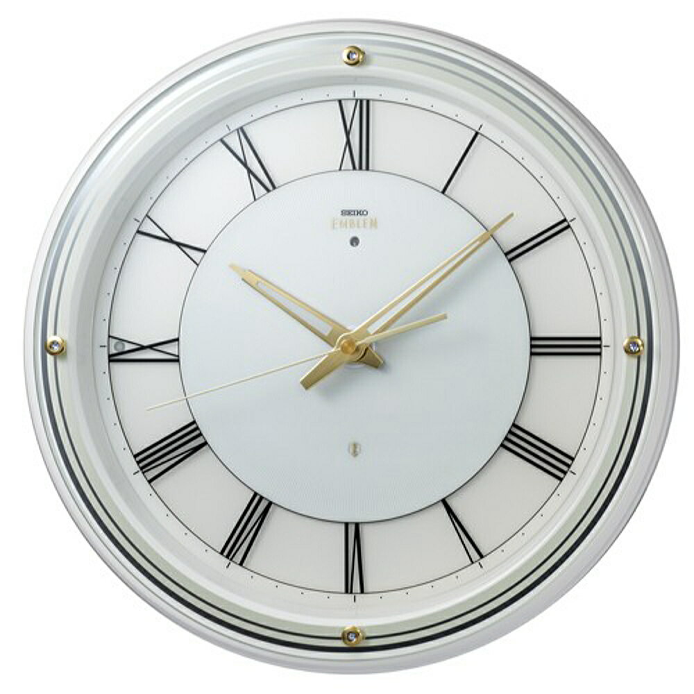 クロック 時計 文字入れ 名入れ 高級インテリアクロック 高級感あるハイグレード・クロック 美しい自動点灯機能付 SEIKO セイコー EMBLEM エンブレム 電波時計 掛け時計 記念品 贈答用クロック 竣工記念 完成記念 周年記念品 会社記念品 退職祝い 退職記念 開業祝い HS550W