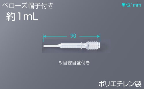 《LINE新規登録で100円OFFクーポン》ポリエチレンスポイトベローズ帽子付 No1V （100本入)