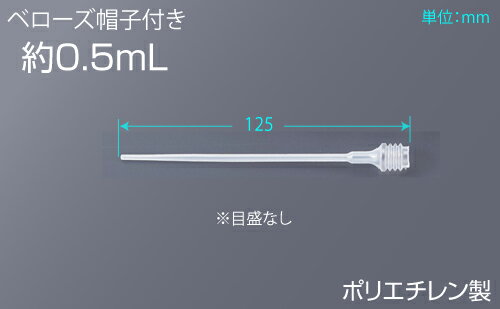 《LINE新規登録で100円OFFクーポン》ポリエチレンスポイトベローズ帽子付 No500ML （100本入)