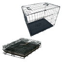 折りたたみケージ ブラック S ペットケージ ゲージ ペットサークル サークル 小型犬 中型犬 猫 ウサギ 小動物 スチール 多頭
