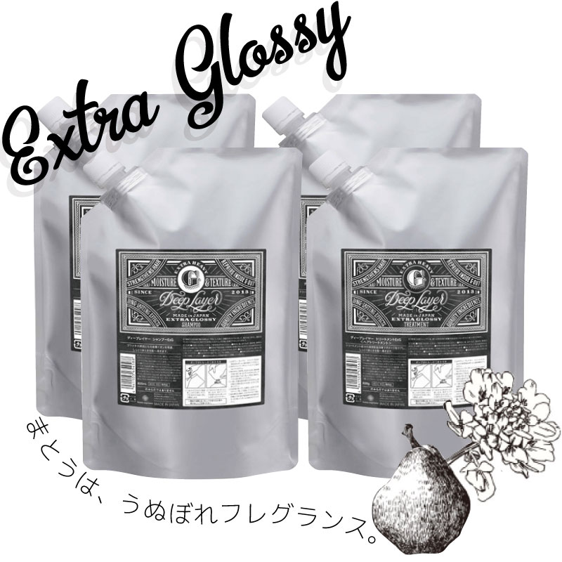 ビーエックス ディープレイヤー エクストラグロッシー つめかえセット シャンプー 750ml×2+トリートメント 750g×2 美容室専売 美容院 サロン専売品 モルトベーネ