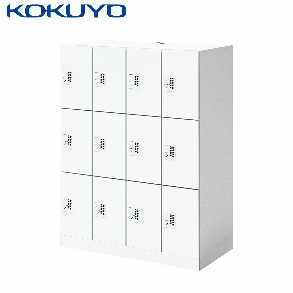 コクヨ パーソナルロッカー スチールロッカー iNON イノン SNN-R125AXV-SAW1-K コンパクトタイプ 庫内仕切りVタイプ 12人用 プッシュオートロック H1110cm