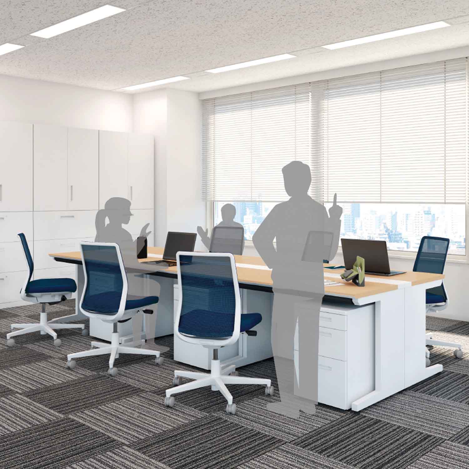 コクヨ ワゴン iSデスクシステム SD-IS46A2 A4タイプ ワゴン 2段 幅39.5×奥行60.2cm [2]