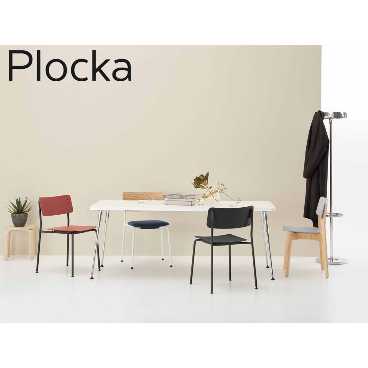 コクヨ チェア 会議イス ミーティングチェア ダイニングチェア Plocka プロッカ K05-M10X ハイチェアー PPシート 座パッドなし メッキ脚 [3]