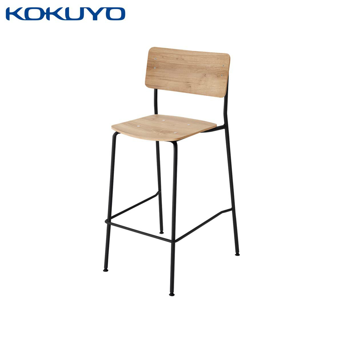 コクヨ チェア 会議イス ミーティングチェア ダイニングチェア Plocka プロッカ K05-B11X ハイチェアー 合板シート ブラック脚