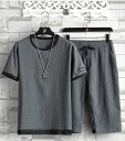 夏服 メンズ Tシャツ 半袖 上下2点セット 大きいサイズ ゆったり おしゃれ ジャージ 上下 スウェット 服 トップス ハーフパンツ ショート パンツ アップ...