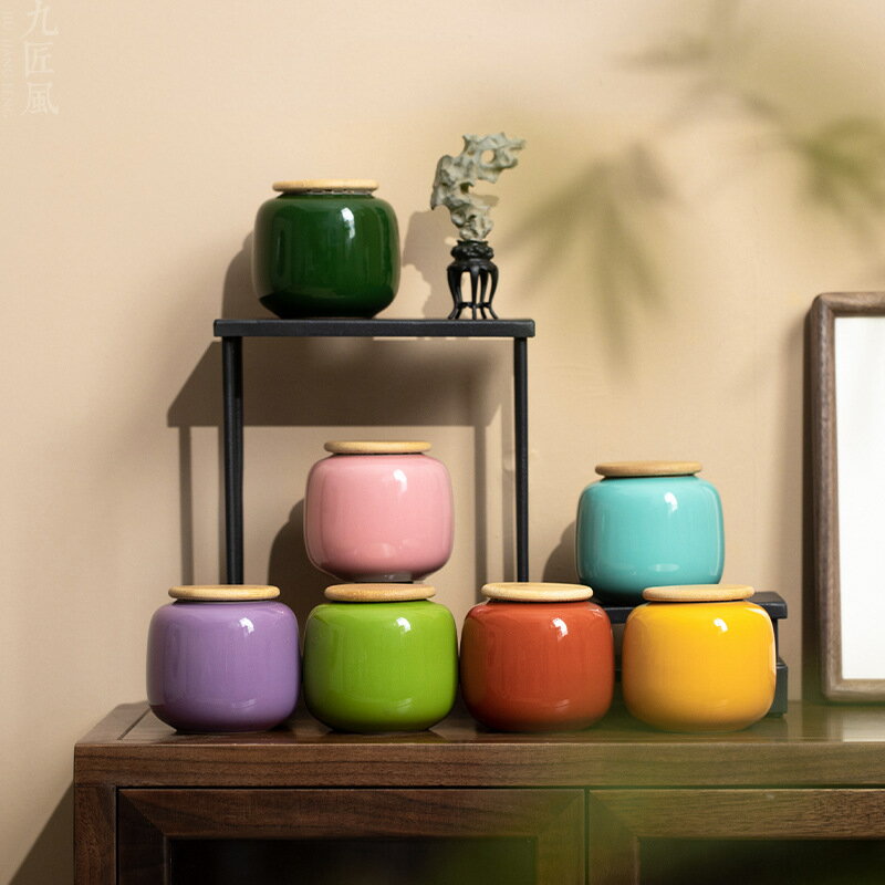 陶器製茶筒、小型茶筒、携帯用茶筒、家庭用茶筒、防湿茶筒、陶器製密閉茶筒、ミニ茶筒、中国製ヴィンテージ茶筒、茶香保存茶筒、手作り陶器製茶筒