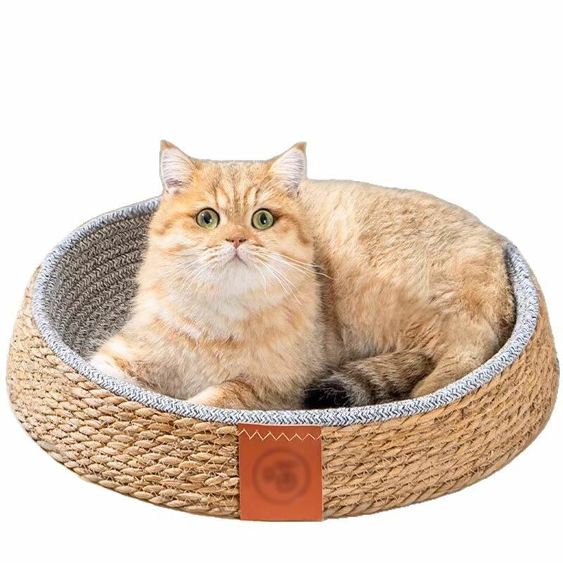 送料無料 猫用ペットベッド 猫ベッド ペットベッド かご 猫 ベッド ラタン ちぐら 猫ちぐら 籐製 手編み 夏 冷感 ひんやり 安全無毒 洗える ペットマット...