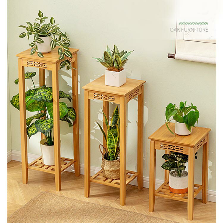 プランタースタンド 花台 園芸ラック 竹製品 フラワースタンド 観葉植物台 簡易テーブル 省スペース 室内 花台 ベランダ 送料無料