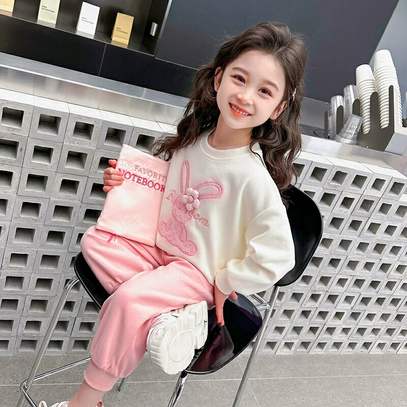 送料無料 韓国子供服 女の子 セットアップ 春服 新品 オシャレ 可愛い 上下セット キッズ パンツセット プレゼント おしゃれ スウェット+レギンス 長袖 長ズボン 2点セット お姫様 幼児 ガールズ 通園 通学 誕生日 結婚式 発表会 春秋着 90-140cm 2