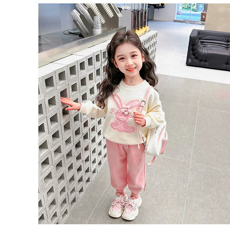 送料無料 韓国子供服 女の子 セットアップ 春服 新品 オシャレ 可愛い 上下セット キッズ パンツセット プレゼント おしゃれ スウェット+レギンス 長袖 長ズボン 2点セット お姫様 幼児 ガールズ 通園 通学 誕生日 結婚式 発表会 春秋着 90-140cm 3