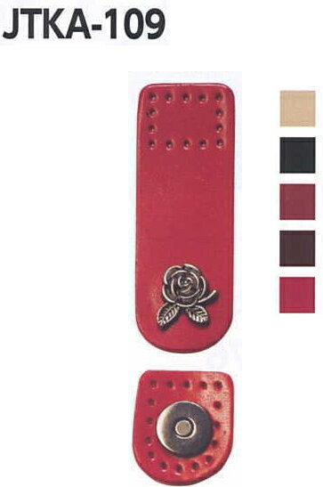 【Joint】ソウヒロ　本革マグネットホックjtka-109　小　バラ　アンティークシルバー【取寄せ品】　【C3-8-121-1】