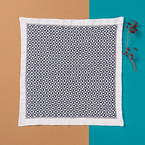 【オリムパスOLYMPUS】刺し子キット　SK-354　くぐり刺しの花ふきん　　銭亀 【取寄せ品】 【C3-8-122-..