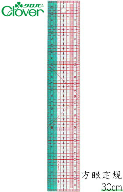 【クロバー　25-053】方眼定規30cm　U-OK　【C1-4-111-5】