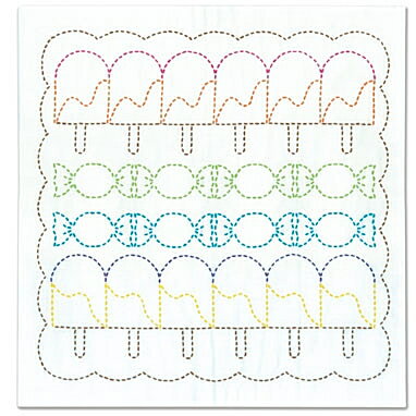 【オリムパスOLYMPUS】　刺し子「ポップ柄の花ふきんキット」　SK-371　キャンディ（白）【取寄せ品】..