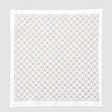 【オリムパスOLYMPUS】　刺し子「一目刺しの花ふきんキット」　SK-384　チェック（白）　【取寄せ品】..