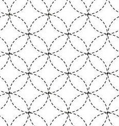 【オリムパスOLYMPUS】　刺し子「花ふきん布パック」　3　七宝つなぎ（しっぽうつなぎ）（白）【C3-8-1..