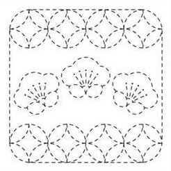 【オリムパスOLYMPUS】　刺し子「花ふきん布パック」　79　梅と丸七宝（うめとまるしっぽう）（白） 【..