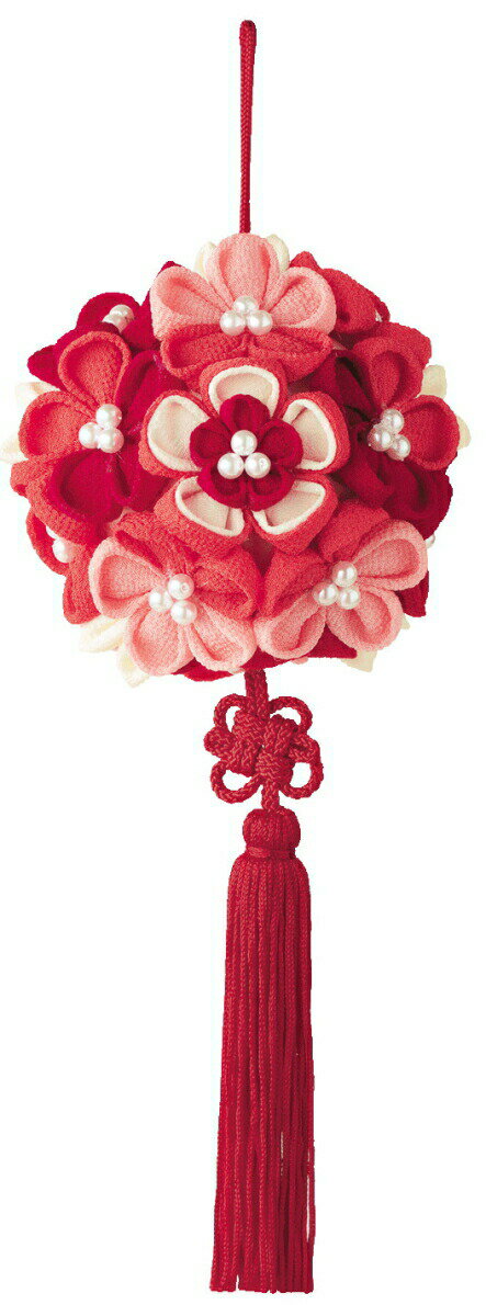 【パナミPanami】　つまみ細工　花てまり 赤　LH-375　【取寄せ品】【C3-7-120-1】U-NG