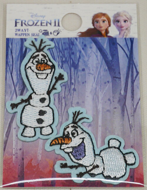 【ミノダ】ワッペン　アナと雪の女王2　2柄各1枚（オラフ）D01Y1197（2248）　シール＆アイロン接着　※ゆうパケットOK！　【C3-8-120-3】