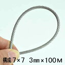ワイヤー ロープ 3mm 100メートル巻 構成7×7 SUS304 ステンレス