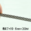 ステンレスワイヤー ロープ 6mm 30m巻 構成7×19 SUS304