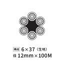 ワイヤーロープ 鉄 生地 JIS 径12mm 100M 【6×37】