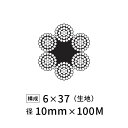 ワイヤーロープ 鉄 生地 JIS 径10mm 100M 【6×37】