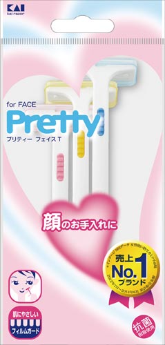 プリティ フェイスT 3本入 カミソリ 顔そり 眉のお手入れ 貝印 女性用 プリティ フェイスT 3本入 カミソリ 顔そり 眉のお手入れ 貝印 女性用