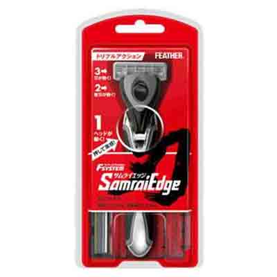 フェザー エフシステム サムライエッジ ホルダー 替刃2コ付 やさしい肌あたりにこだわったシェーバーホルダー(替刃式)です。”トリプルアクションシェービング”により、刃があらゆる局面に密着し、余分な力を分散することで肌へのやさしさを実現。さ...