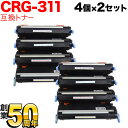 キヤノン用 CRG-311 トナーカートリッジ311 リサイクルトナー 4色×2セット LBP-5400 LBP-5300