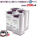 リラパンツ 大人用おむつ 薄型 紙オムツ 紙パンツ オーガニックコットン 2回吸収 XLサイズ 20枚入×4セット【送料無料】吸収量多い 介護 男性用 女性用 使い捨て 災害 80枚
