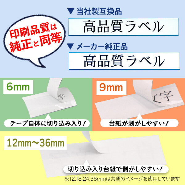 ブラザー用 ピータッチ 互換 テープ TZe-324 ラベルカートリッジ ピータッチキューブ対応 9mm／黒テープ／ゴールド文字