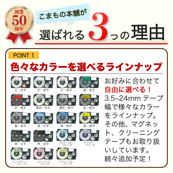 速くおよび自由な カシオ 6mm幅X8m巻 11色選択可 ネームランド 互換テープ 2個