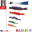庭園用 こいのぼり 鯉のぼり 錦鯉 手描き本染め鯉のぼり 天 6.3m(3間半) 8点(吹流し+鯉5匹+矢車+ロープ)/庭園大型セット【ポール 別売】
